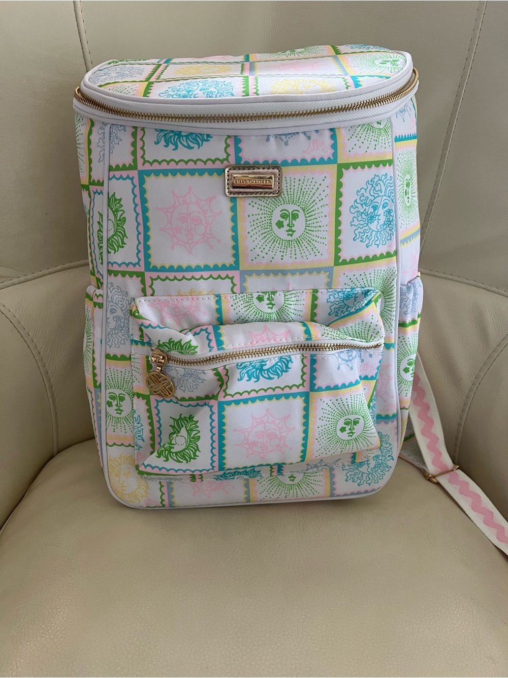 Lilly Pulitzer Pastel Sun-Print White Backpack